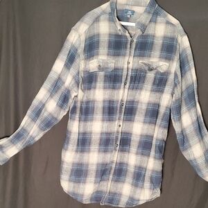 George Blue and White Casual Button Down Shirt